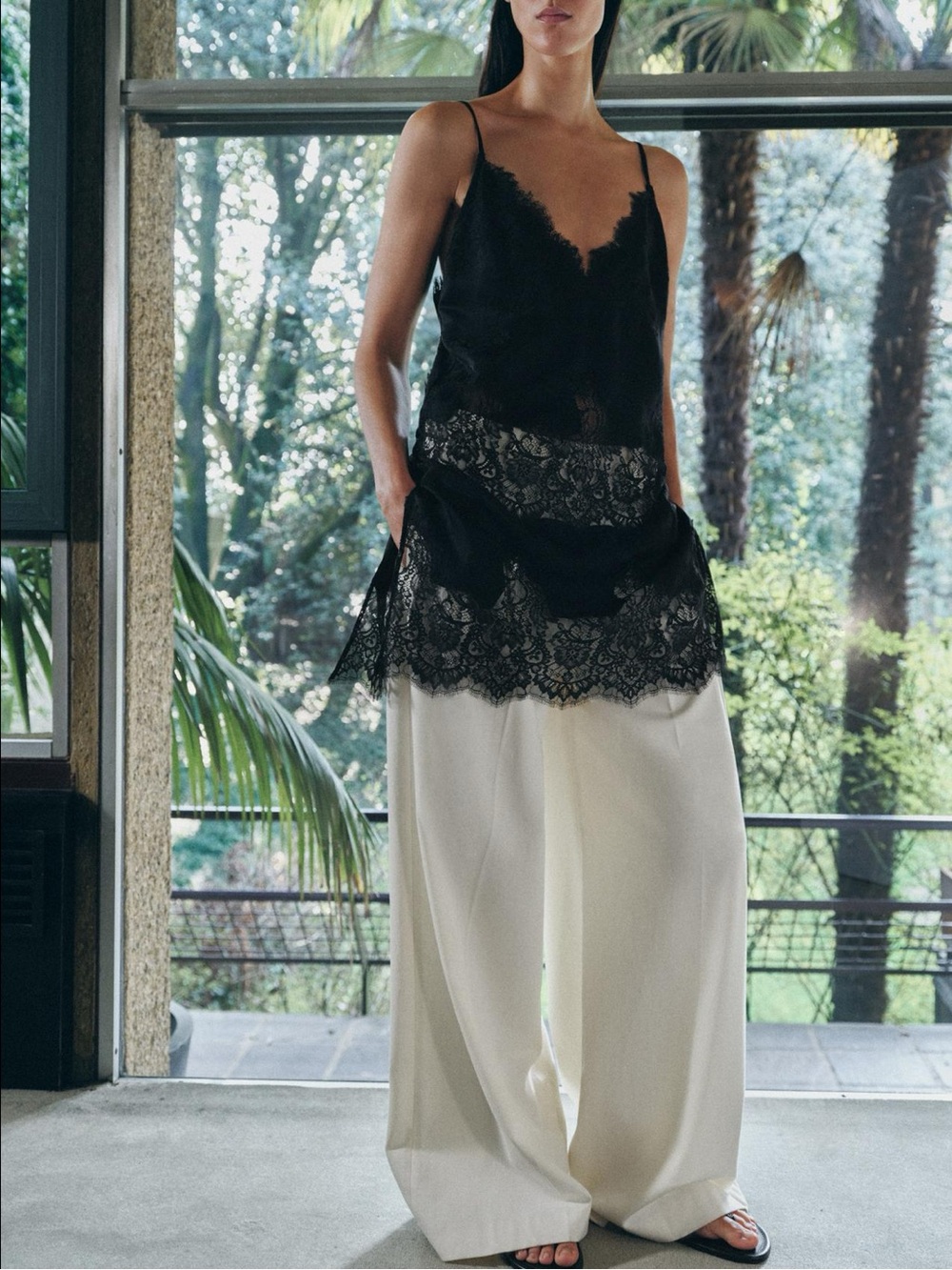 ZARA LONG LACE TOP